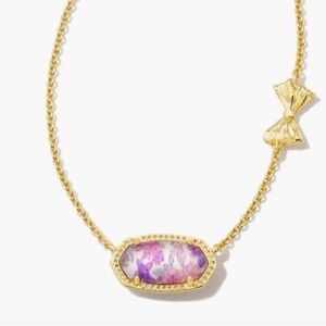 NEW Loveshackfancy Kendra Scott Elisa purple bloom floral bow Necklace